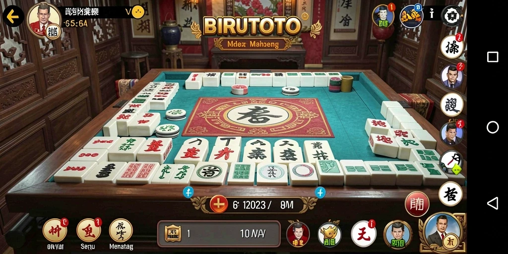 Screenshot utama BIRUTOTO menampilkan gameplay Mahjong yang menarik.