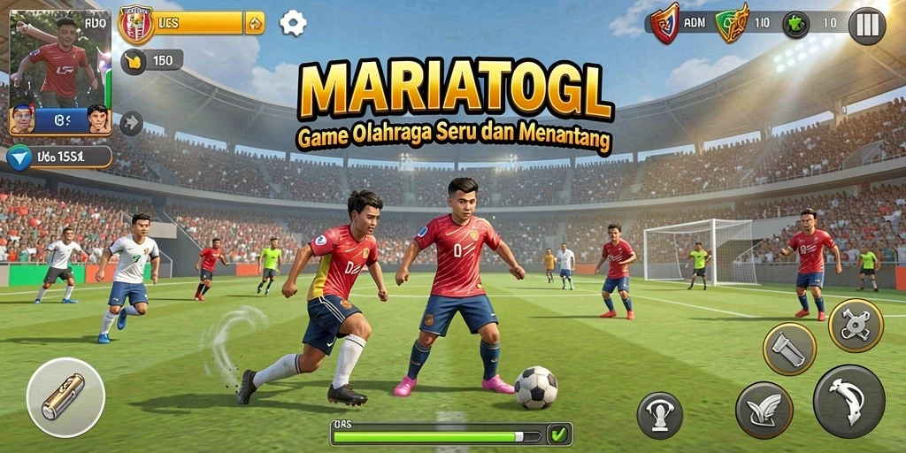Tangkapan layar MARIATOGL menunjukkan aksi seru dalam pertandingan olahraga.