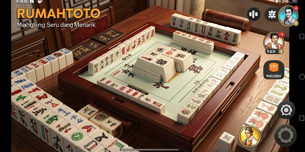 Screenshot RUMAHTOTO menampilkan gameplay Mahjong yang mendebarkan.